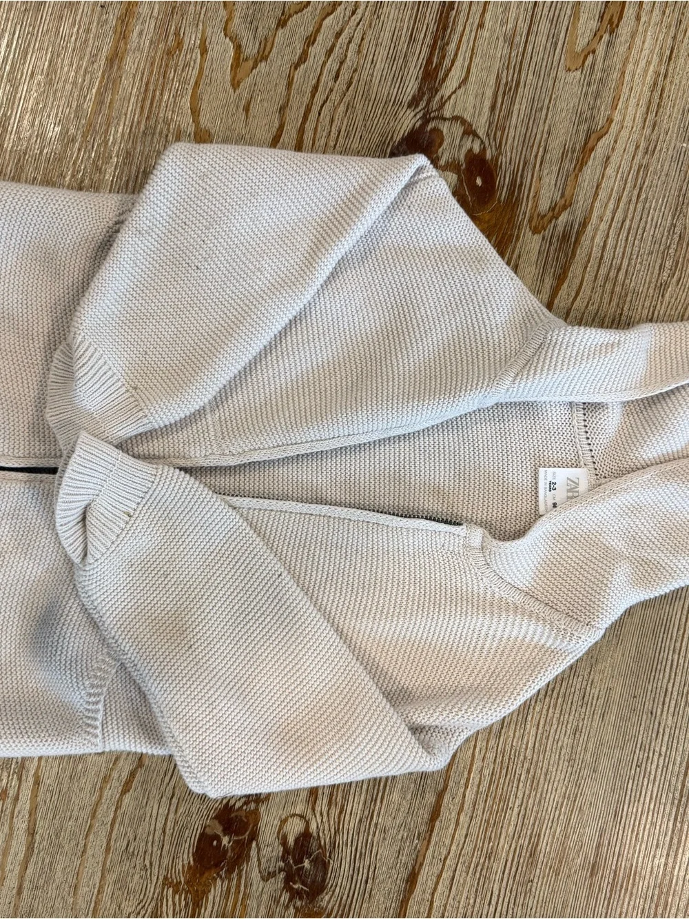 Zara Light Gray Knit Zip Cardigan